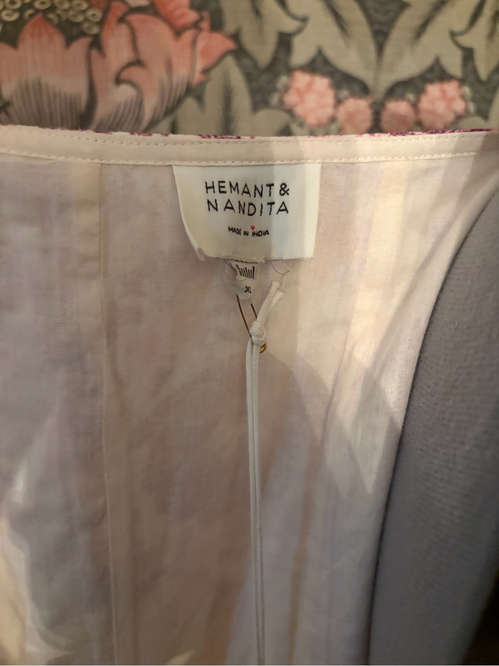 HEMANT & NANDITA Pink Floral Maxi Wrap Dress - Picture 6 of 7